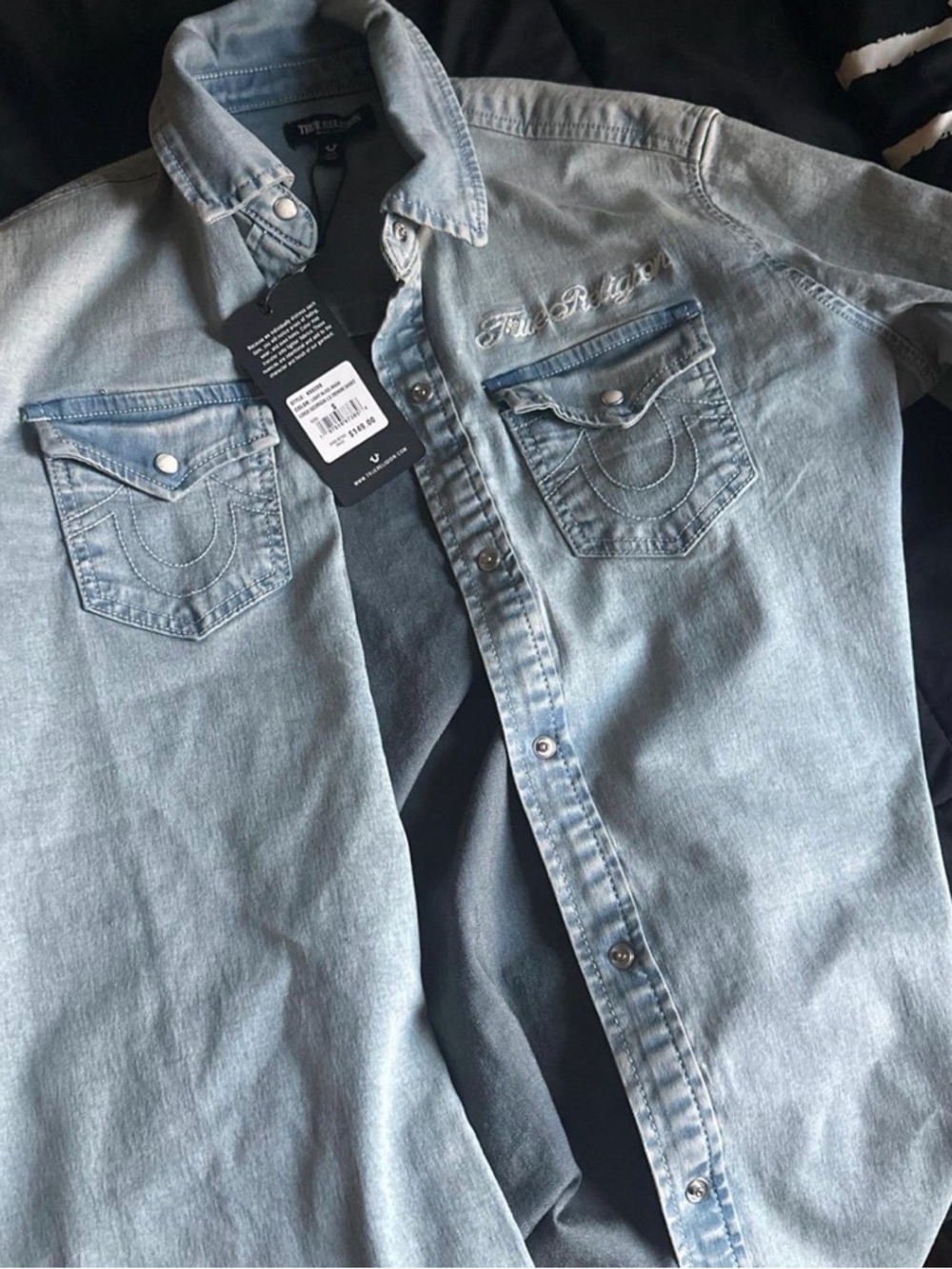 True Religion Light Wash Denim Shirt Jacket - Men